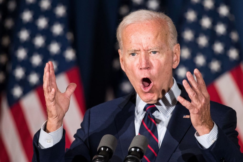 Democratic presidential candidate Joe Biden speaks during a campaign event in Rochester, New Hampshire, on Wednesday. Photo: AFP