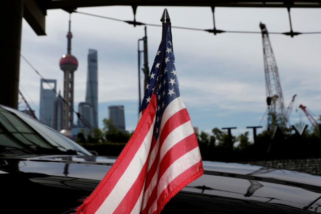 A US flag on an embassy car is seen outside a hotel in Shanghai on July 31, 2019. Photo: Reuters