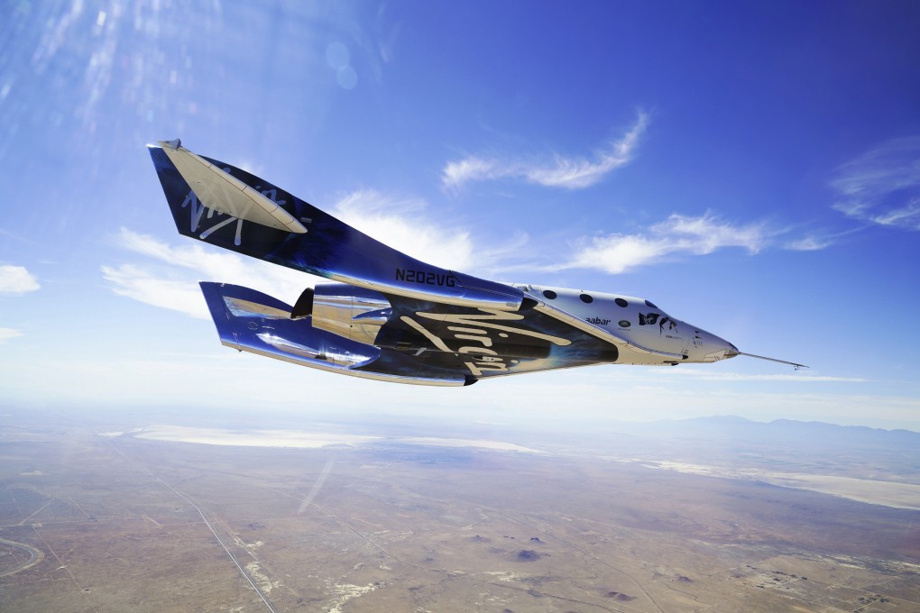 Virgin Galactic’s aircraft, the VSS Unity, conducts a supersonic test flight from the Mojave Air and Space Port in California on May 29, 2018. Photo: AP