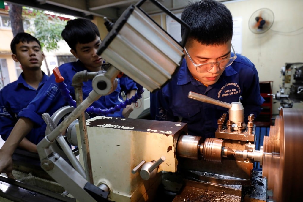 Students at an industrial vocational training college in Hanoi, Vietnam. Photo: Reuters