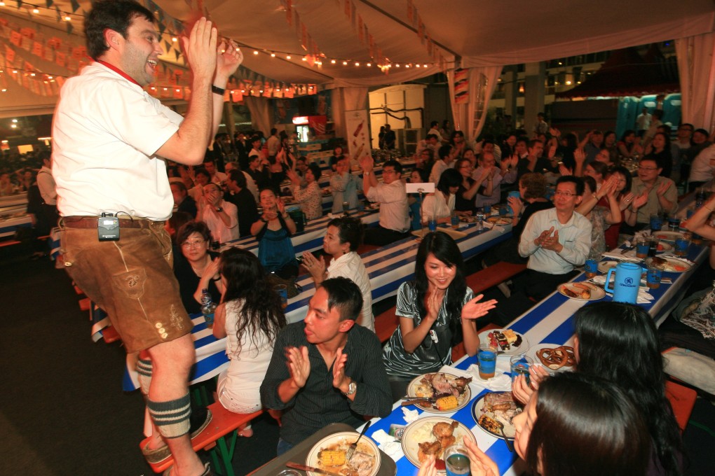 The Marco Polo German Bierfest. The biggest annual Hong Kong celebration of Oktoberfest, the southern German festival of beer, bratwurst and oompah music, has been cancelled this year amid the anti-government protests. Photo: Felix Wong