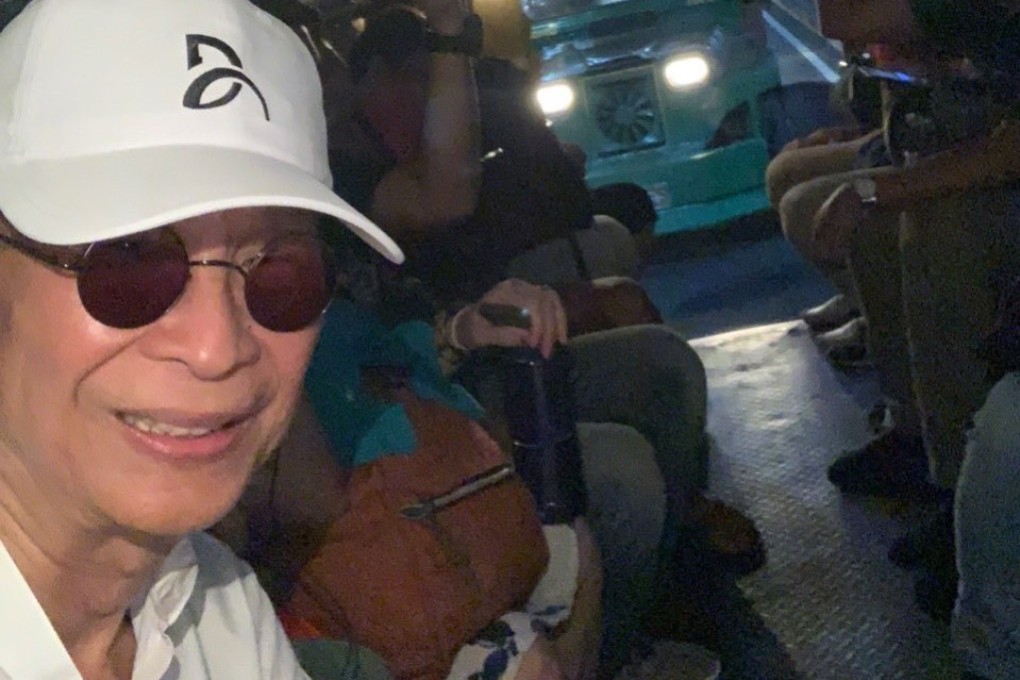 Salvador Panelo pictured in a jeepney on his way to work. Photo: Twitter