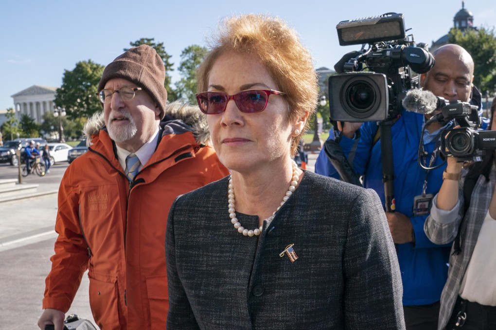 Former US ambassador to Ukraine Marie Yovanovitch arrives on Capitol Hill on Friday. Photo: AP