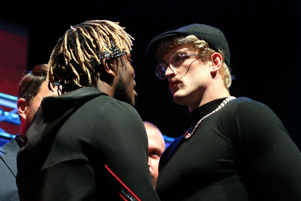 KSI & Logan Paul face off at a press conference in London. Photo: Reuters