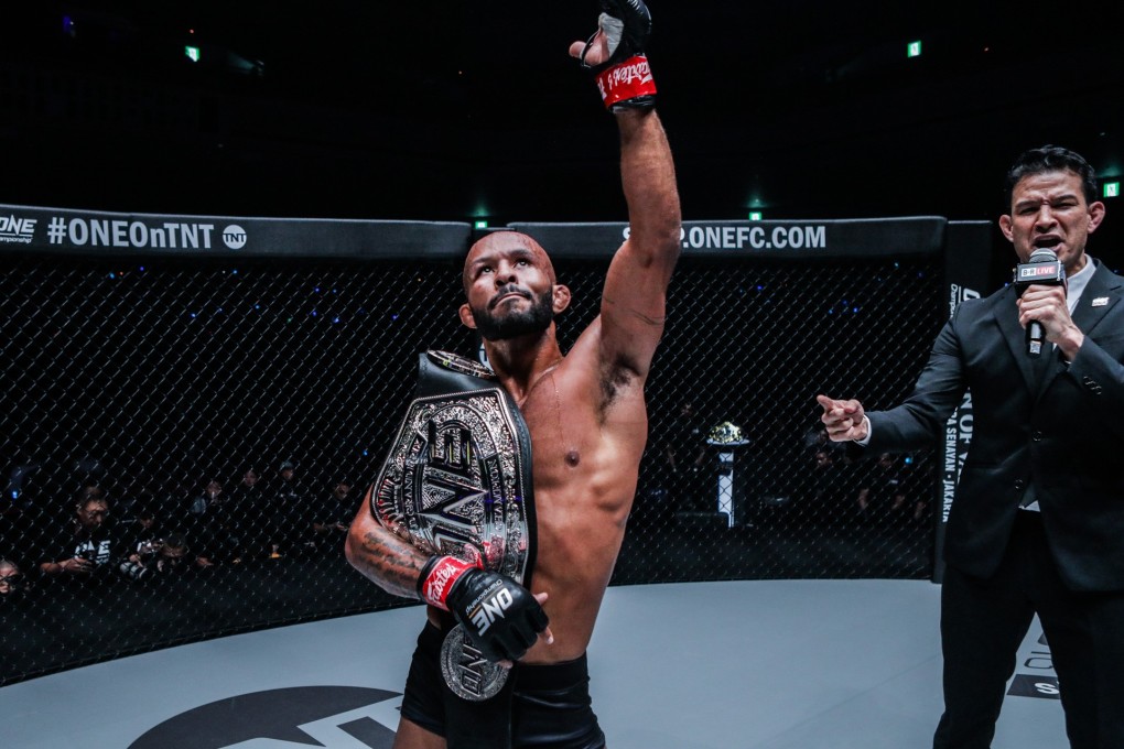 Demetrious Johnson celebrates beating Danny Kingad. Photo: One Championship