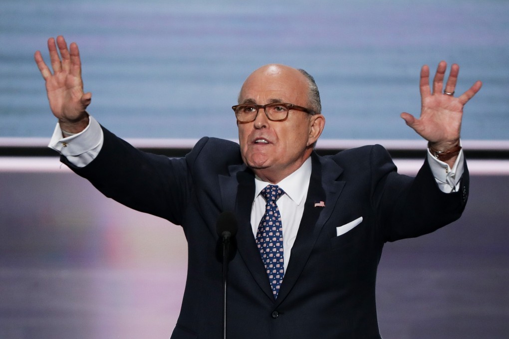 (FILES) In this file photo taken on July 18, 2016, lawyer Rudy Giuliani speaks on the first day of the Republican National Convention in Cleveland, Ohio. – US President Donald Trump on Saturday defended his personal lawyer, Rudy Giuliani, who is reportedly under federal investigation over his dealings with Ukraine on the president's behalf. “So now they are after the legendary 'crime buster' and greatest Mayor in the history of NYC, Rudy Giuliani," Trump tweeted in reference to the former mayor of the Big Apple. (Photo by ALEX WONG / GETTY IMAGES NORTH AMERICA / AFP)