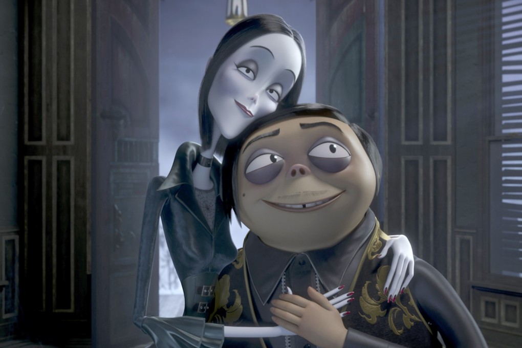 Charlize Theron voices Morticia Addams (left) and Oscar Isaac voices Gomez Addams in The Addams Family (category: IIA), directed by Greg Tiernan and Conrad Vernon. Chloë Grace Moretz and Bette Midler also voice parts. Photo: Metro Goldwyn Mayer Pictures