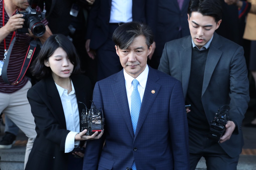 Cho Kuk after offering his resignation as justice minister. Photo: AP