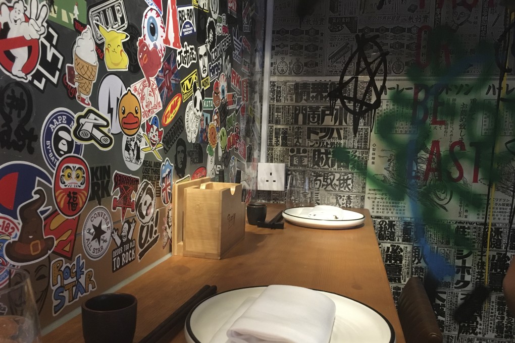 Interior of TMK, a punk-inspired sushi, sashimi and hand roll bar in Sheung Wan. Photo: Snow Xia