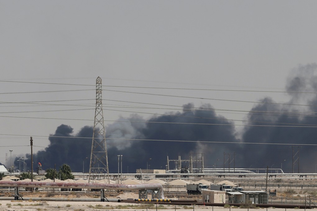 Smoke billows after a fire at Aramco facility in the eastern city of Abqaiq, Saudi Arabia. Photo: Reuters