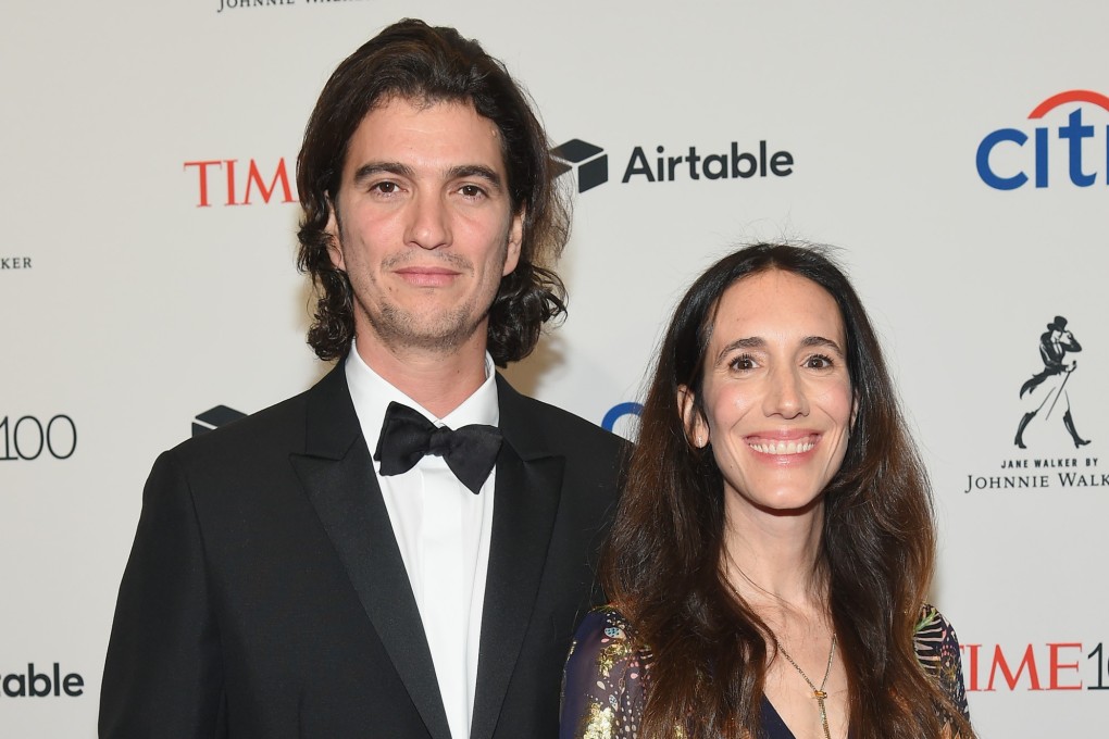 Adam Neumann, WeWork co-founder and former chief executive, with his wife Rebekah Paltrow Neuman, in New York City. Photo: AFP