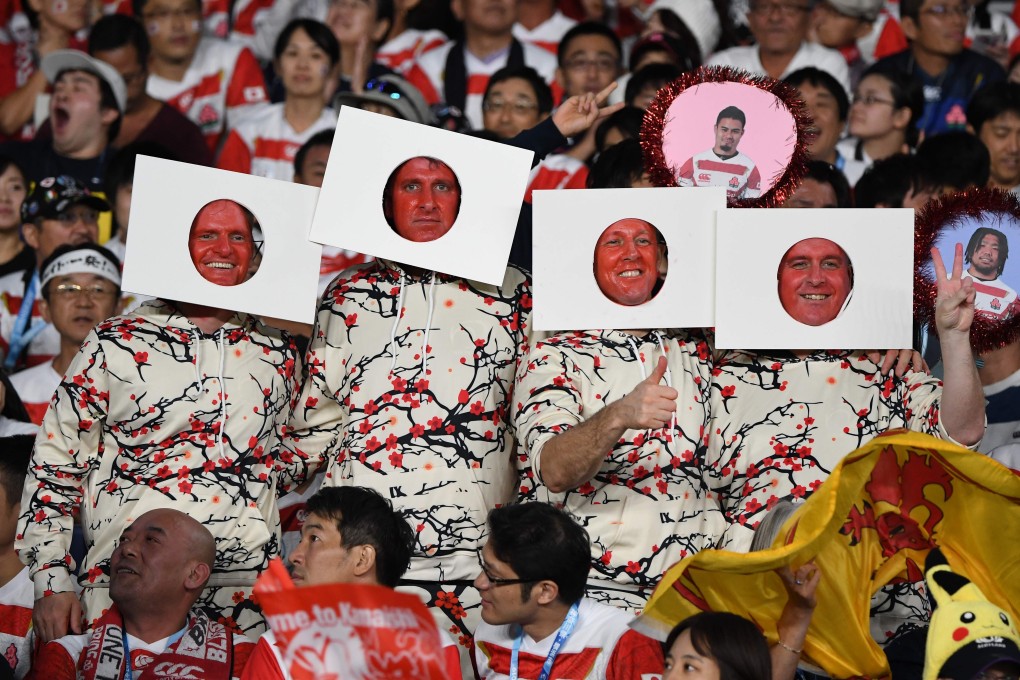 Fans await the start of the Japan 2019 Rugby World Cup pool A match between Japan and Scotland. Photo: AFP