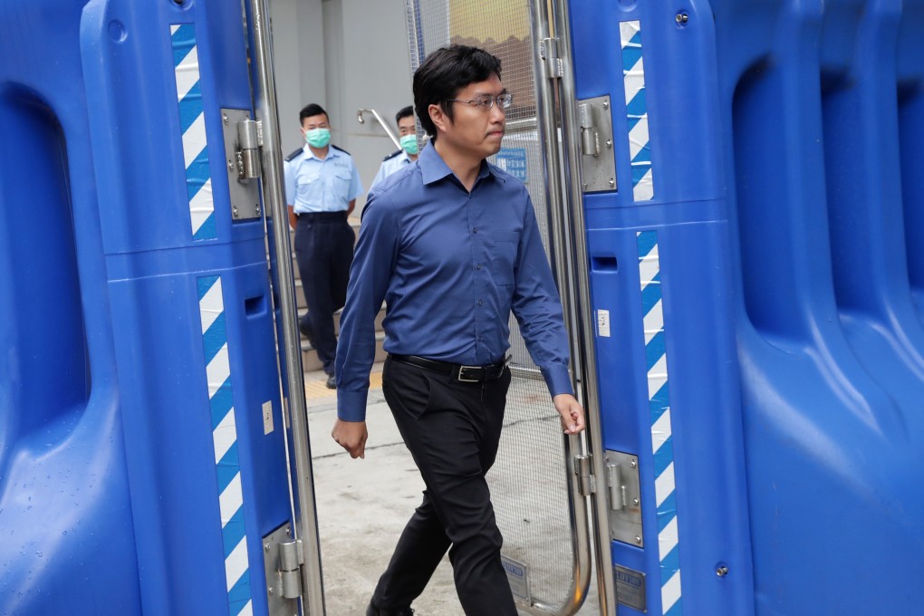 Au Nok-hin allegedly used a loudspeaker to assault two police officers during a protest on July 8. Photo: Edmond So