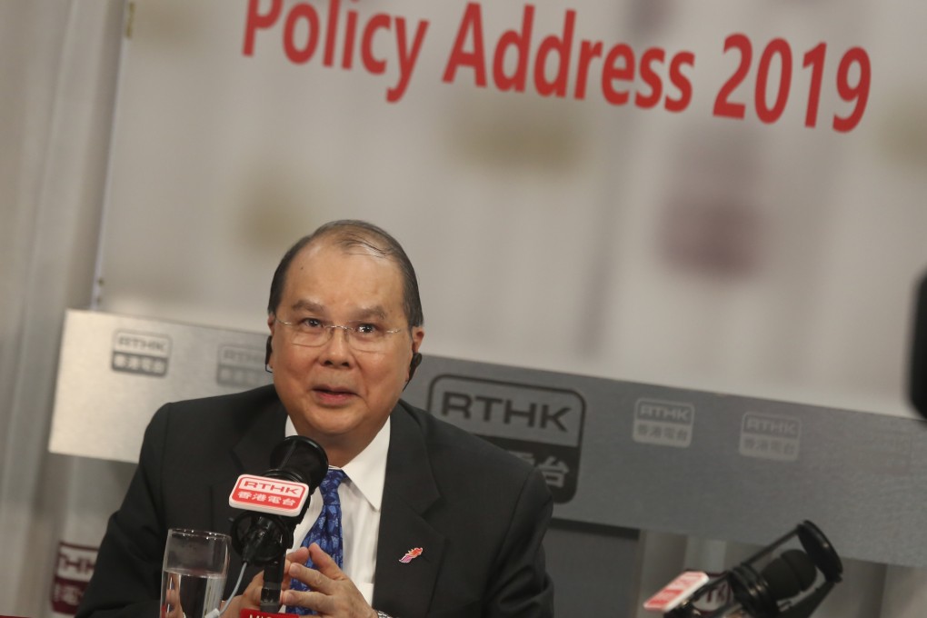 Chief Secretary Matthew Cheung taking part in the radio programme on Friday. Photo: Jonathan Wong