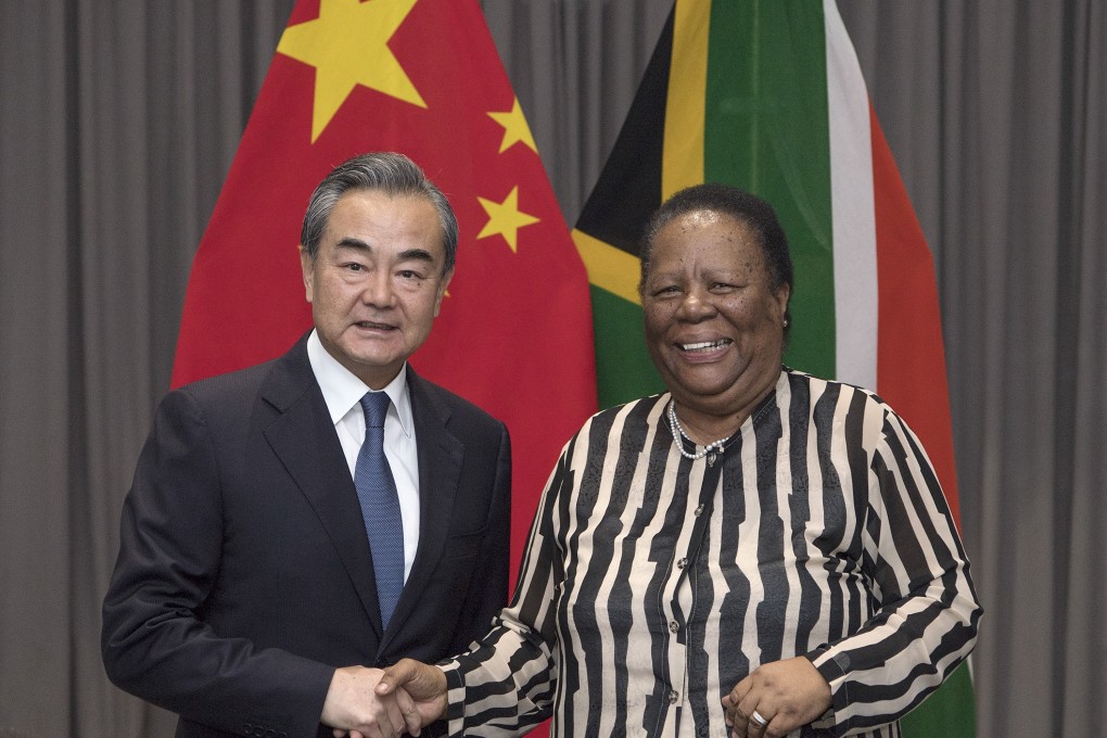 Chinese Foreign Minister Wang Yi holds talks meets South African International Relations and Cooperation Minister Naledi Pandor in Durban, South Africa, on Friday. Photo: Xinhua