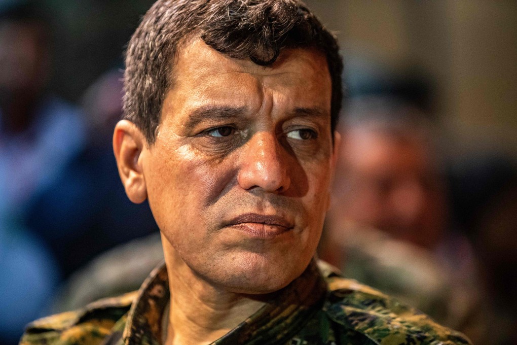 Mazloum Abdi, commander-in-chief of the Syrian Democratic Forces (SDF), attends a meeting with other commanders and representatives of the US-led coalition in the northwestern Syrian city of Hasakah. Photo: AFP