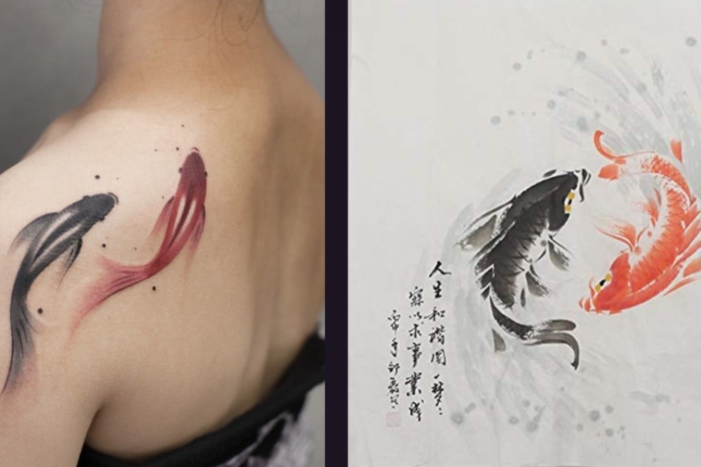 Chen Jie’s tattoos are inspired by Chinese watercolour paintings. Photo: Courtesy of the artist