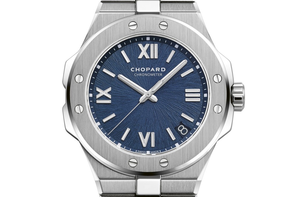 Chopard’s Alpine Eagle, featuring a 41-mm blue dial.