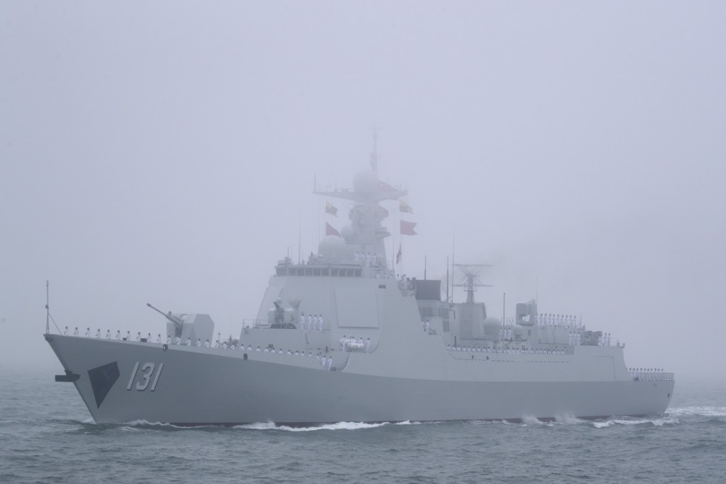 The guided-missile destroyer Taiyuan of the Chinese People's Liberation Army. Photo: AP