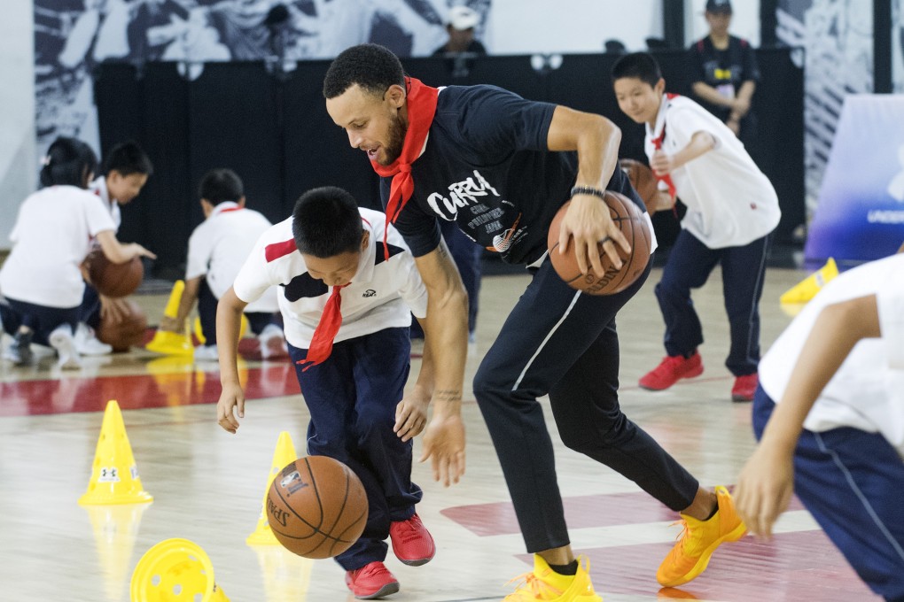 NBA player Stephen Curry at a training session with middle school students in Wuhan, China, last year. China has dropped the ball when it comes to the NBA and its diplomatic importance. Photo: Xinhua