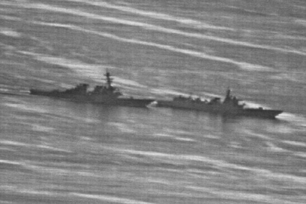 The USS Decatur and China’s Lanzhou came within metres of a collision last year. Photo: US Navy