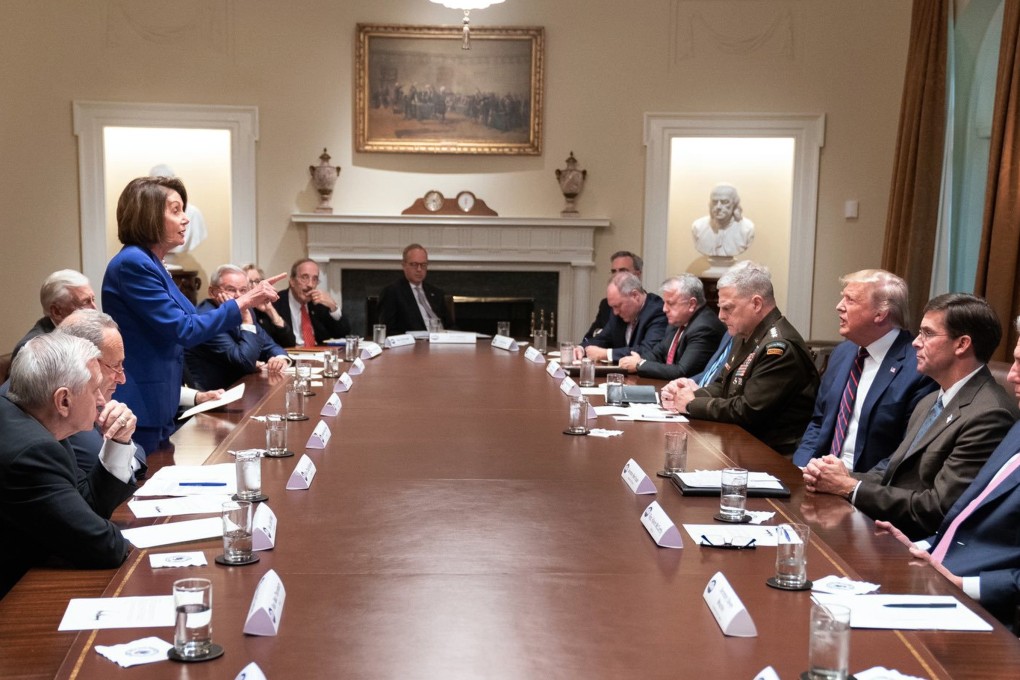 US Speaker of the House Nancy Pelosi argues with President Donald Trump in a photo Trump released on Twitter. Photo: Twitter