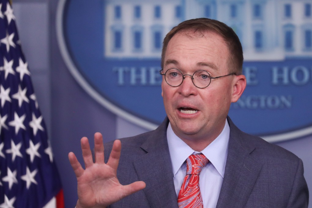 Acting White House Chief of Staff Mick Mulvaney during a news briefing at the White House on Thursday. Photo: Reuters