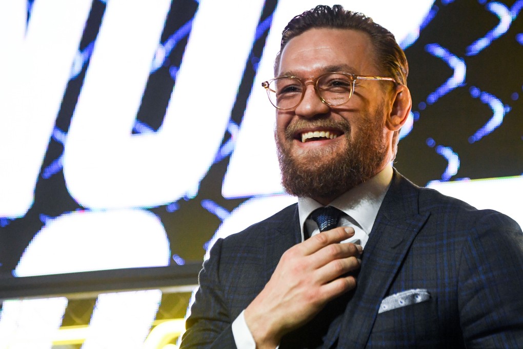 Conor McGregor attends a media briefing in Moscow. Photo: AFP