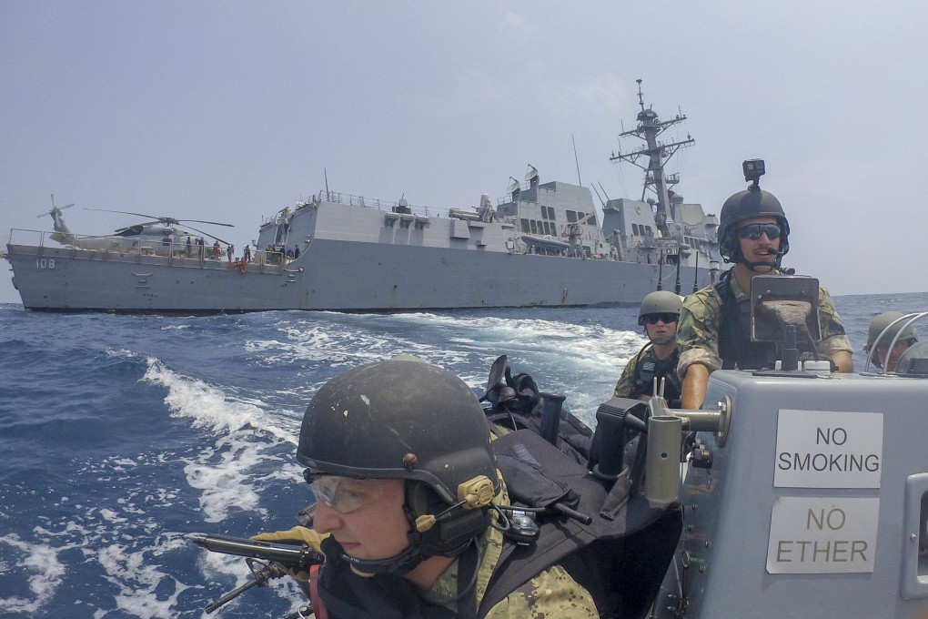 US Navy sailors ride in a rigid-hull inflatable from the USS Wayne E. Meyer during a drill as part of an Asean-US maritime exercise on September 5 in the Gulf of Thailand. The Pentagon has been sharply stepping up its efforts to counter China's growing military power. Photo: Handout via AFP