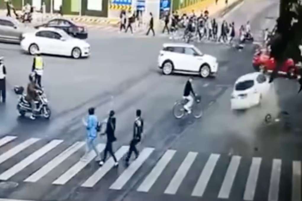 A traffic incident at a busy Shanghai intersection on Thursday morning has left five dead and nine people injured. Photo: Handout