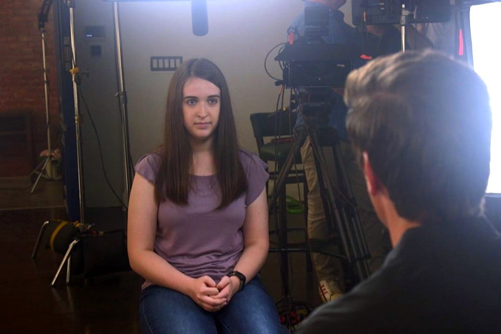Payton Leutner being interviewed by ABC's David Muir in August. Photo: ABC News via AP