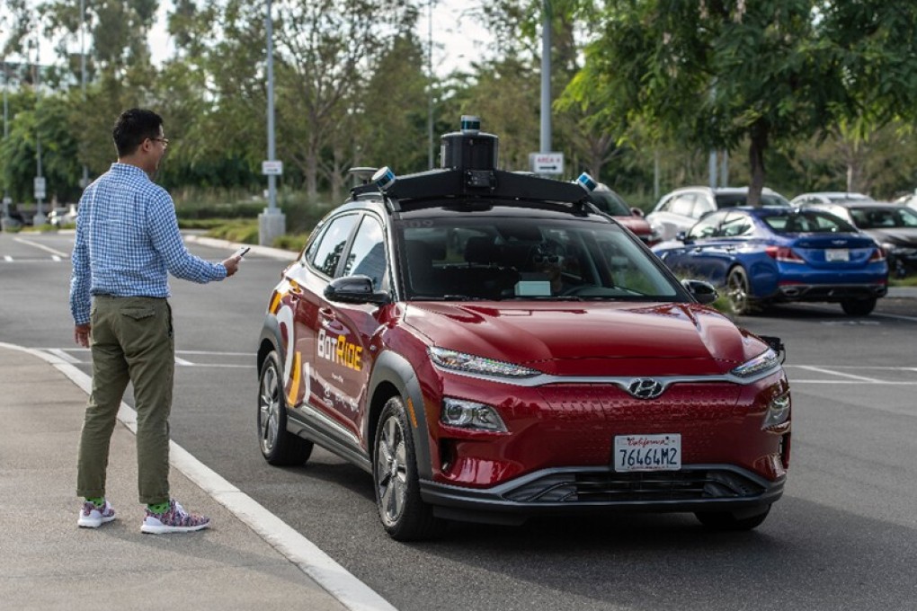 Chinese autonomous driving start-up Pony.ai and South Korean carmaker Hyundai Motor Group have teamed up to launch robotaxi service BotRide in Irvine, California. Photo: Handout