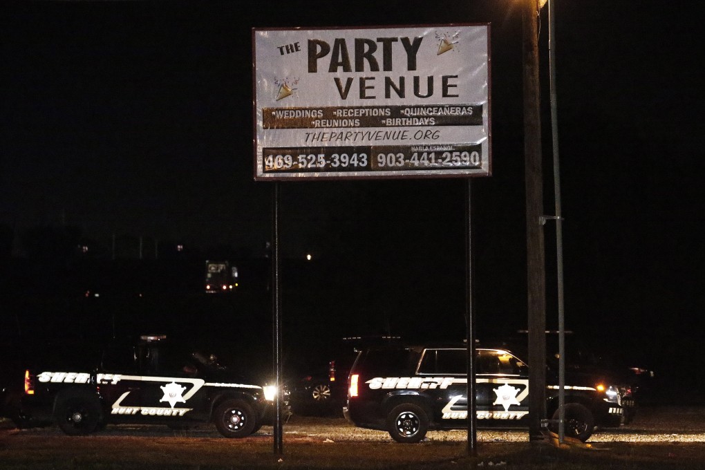 Police vehicles sit at the Party Venue after a shooting in Greenville, Texas. Photo: EPA