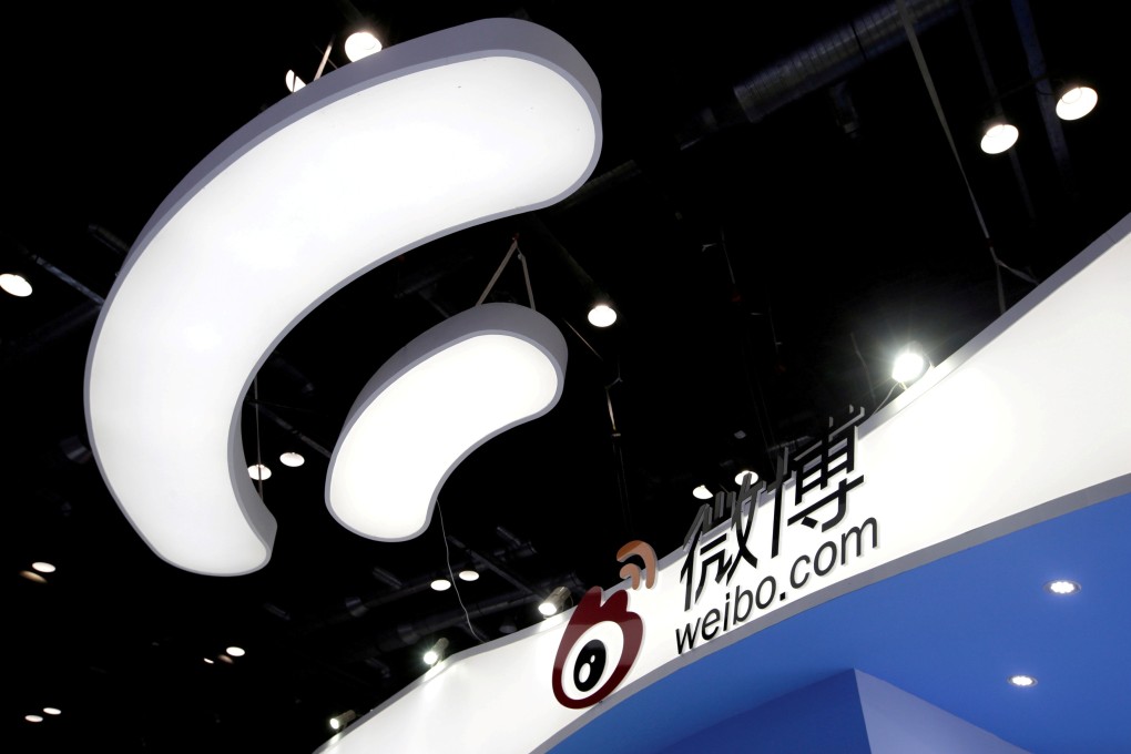 Sina Weibo's booth is pictured at the Global Mobile Internet Conference (GMIC) 2017 in Beijing, April 28, 2017. Photo: Reuters