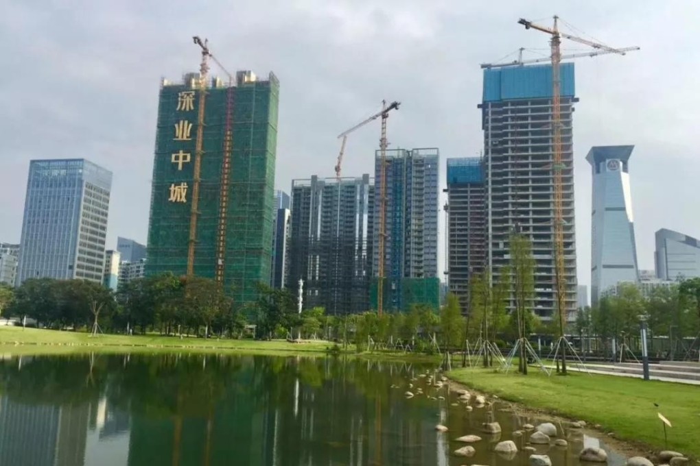 Construction work in progress at the Sky Park residential project in Shenzhen. Photo: Handout