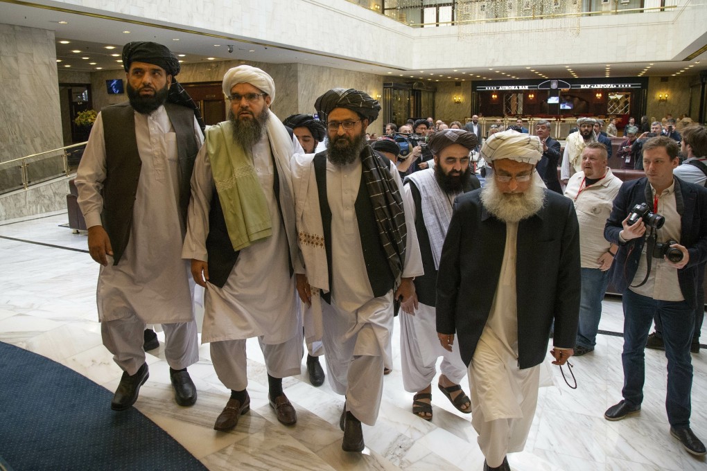 Taliban leaders pictured at an earlier round of talks with the US in Moscow. Photo: AP
