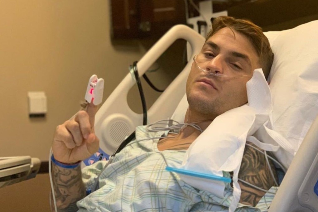 Dustin Poirier after undergoing surgery last week. Photo: Instagram/Dustin Poirier