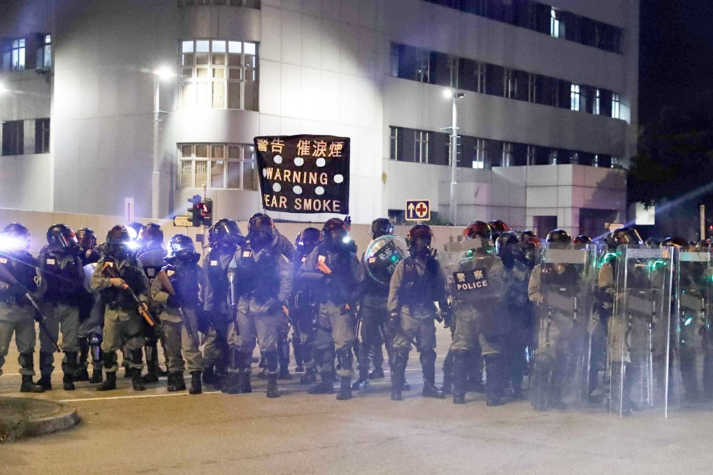 Police in Tuen Mun on Monday. Photo: Edmond So
