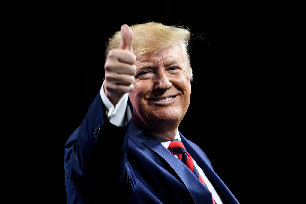 US President Donald Trump gestures during an event at the McCormick Place Convention Centre in Chicago on Monday. Photo: AFP