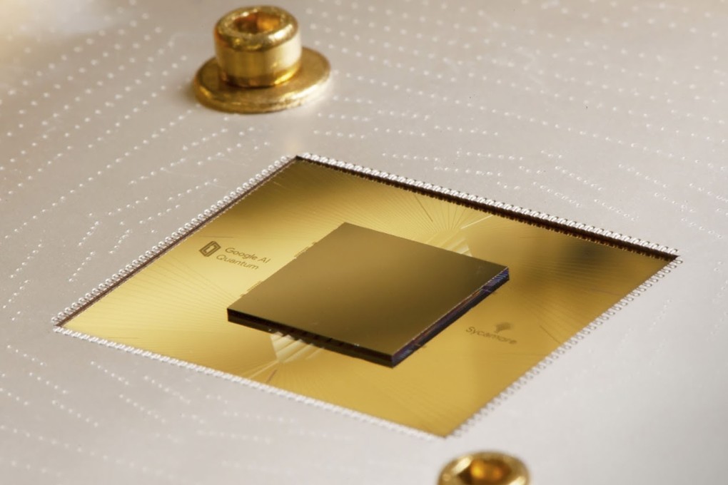 A Sycamore chip mounted on the printed circuit board during the packaging process. Photo: AFP