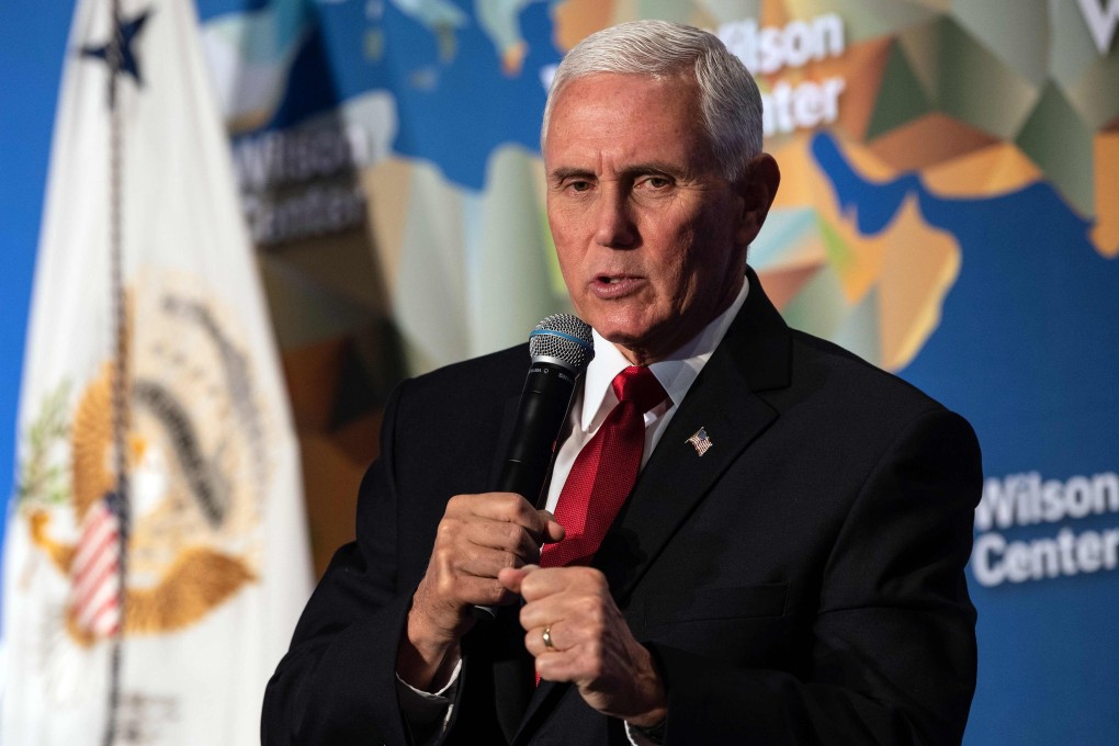 US Vice-President Mike Pence speaks about China at the Frederic V. Malek Public Service Leadership Lecture in Washington on October 24. Photo: AFP