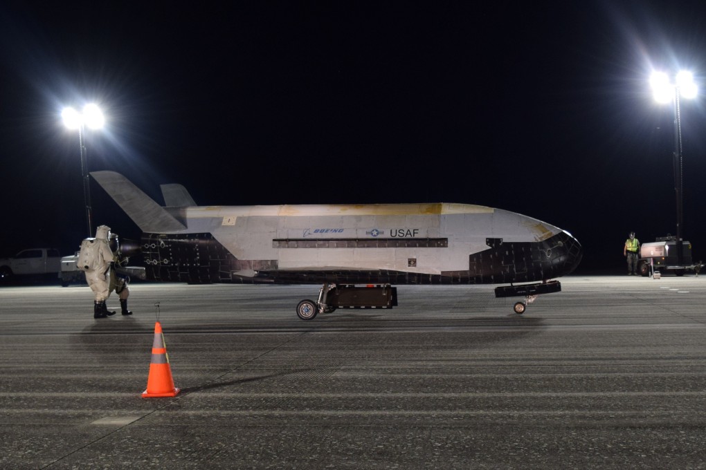 The US Air Force's X-37B after landing at Nasa’s Kennedy Space Centre in Florida on Sunday. Photo: Handout