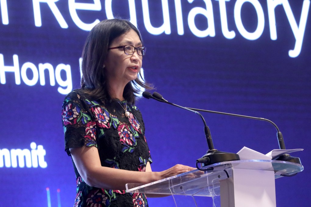 Julia Leung Fung-yee, deputy to outgoing chief executive officer Ashley Alder, is favoured among industry insiders for the job as next chief of the Securities and Futures Commission. Photo: Dickson Lee