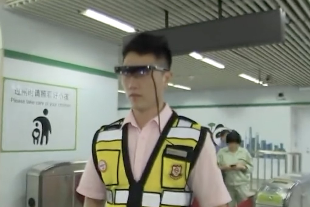 Staff at a Shanghai subway station are monitoring passenger flows with augmented reality smart glasses ahead of the second China International Import Expo next week. Photo: Weibo