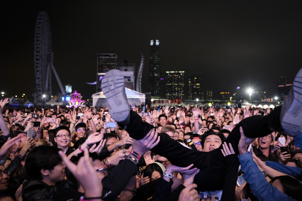 Music lovers at the Clockenflap festival on the Hong Kong harbourfront. The annual event is going ahead this year despite anti-government protests in Hong Kong, organisers say. Photo: James Wendlinger