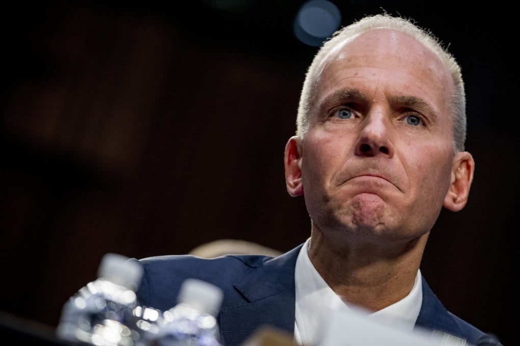 Boeing CEO Dennis Muilenburg pauses while speaking before a Senate committee on Capitol Hill on Tuesday. Photo: AP