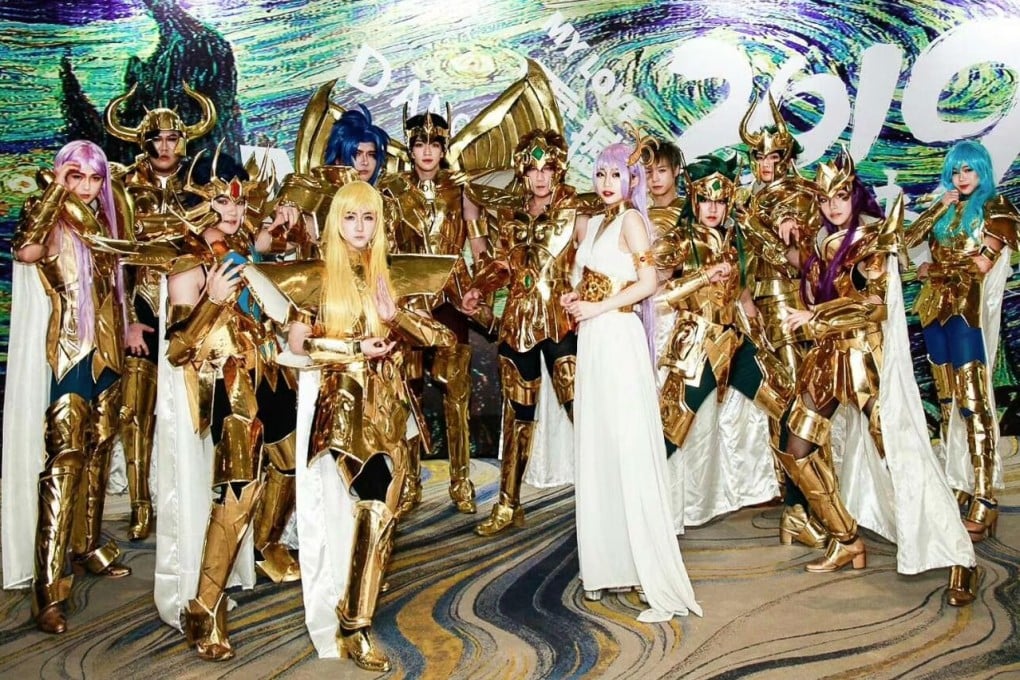 Chinese cosers dress as the 12 Zodiac with the Goddess Athena from the Japanese manga series Saint Seiya. The subculture of cosplay is hugely popular in China.