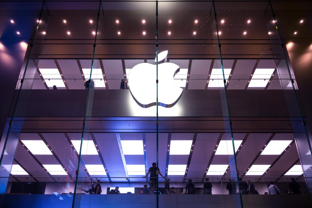 Customers are pictured inside the Apple shop in Hong Kong on October 30, 2019, a day before the city’s third-quarter gross domestic product (GDP) figures are released. (AFP)