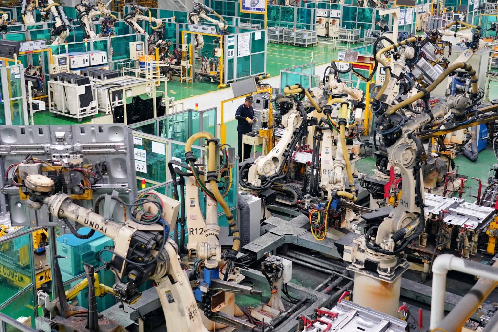 China’s Made in China 2025 plan, unveiled in 2015, was a blueprint to push for advanced manufacturing from robotics, aerospace and new materials to new energy vehicles to replace imports, but it attracted a barrage of criticisms from the US and European Union. Photo: Xinhua