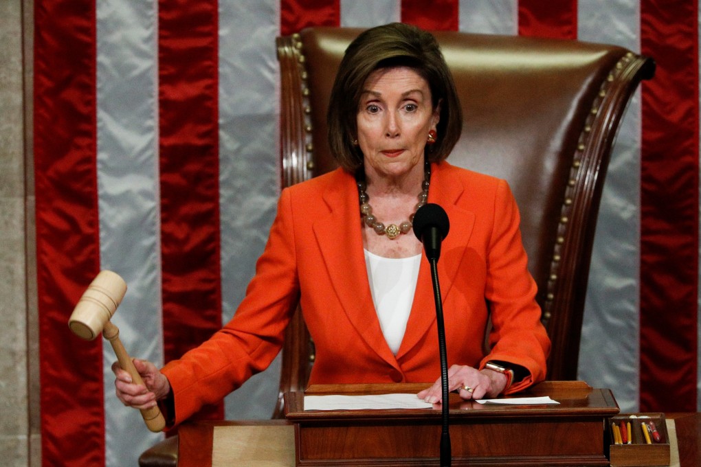 Speaker of the House Nancy Pelosi wields the gavel as members of the US House of Representatives cast their votes. Photo: Reuters